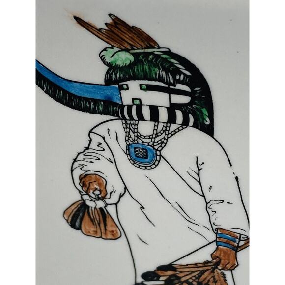 Ceramic Kachina Recipe Card Note Greeting Holder Clip Desk Southwest Native Amer - Picture 5 of 11